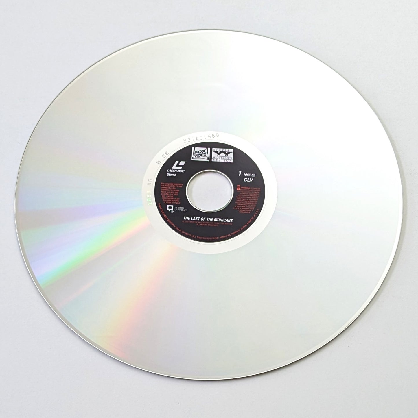 Last of the Mohicans, The (1992) North American Laserdisc