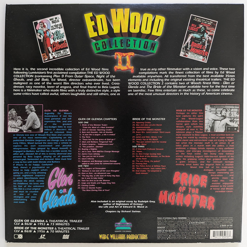 Ed Wood Collection II (1953 & 1955) North American LaserDiscs — product photograph