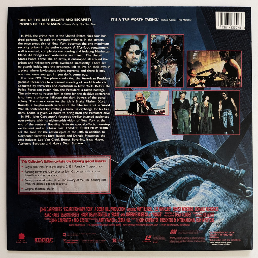 Escape from New York (1981) North American LaserDisc — product photograph