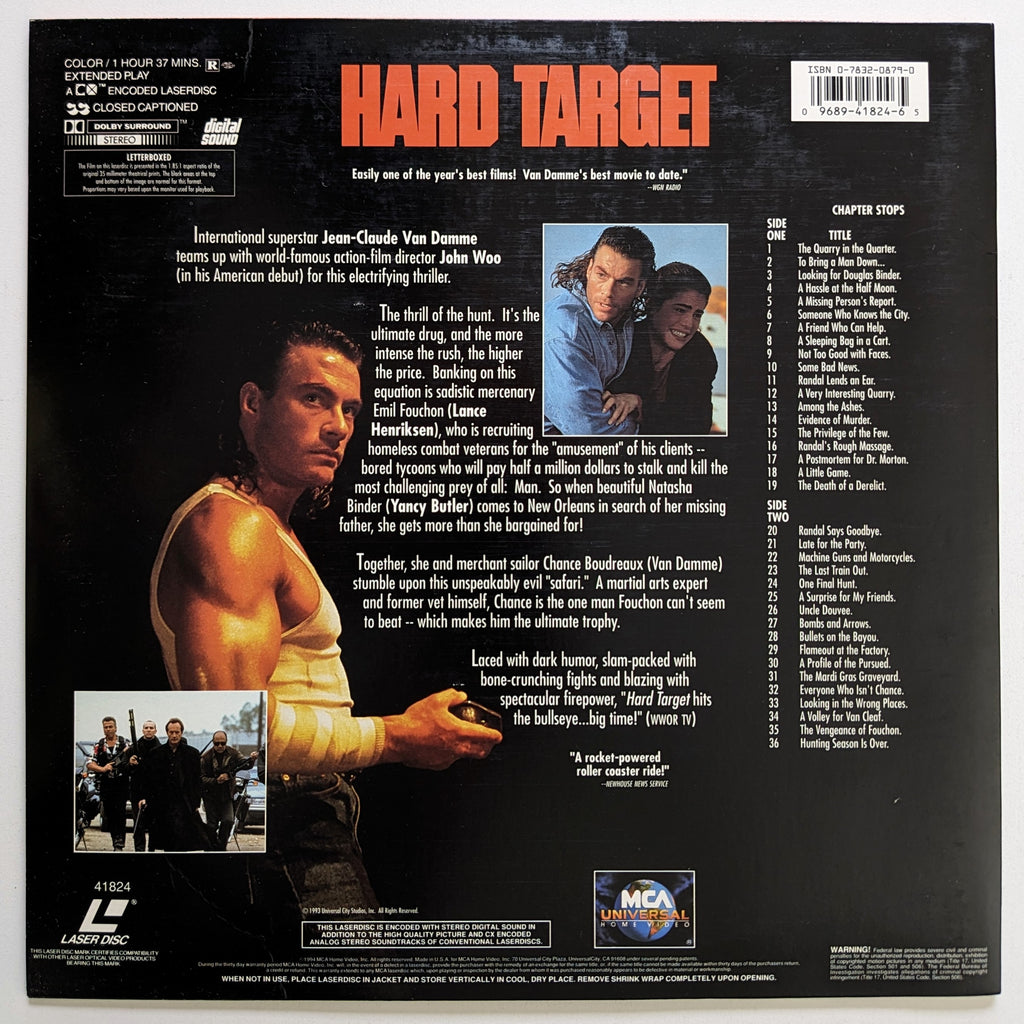 Hard Target (1993) North American LaserDisc — product photograph