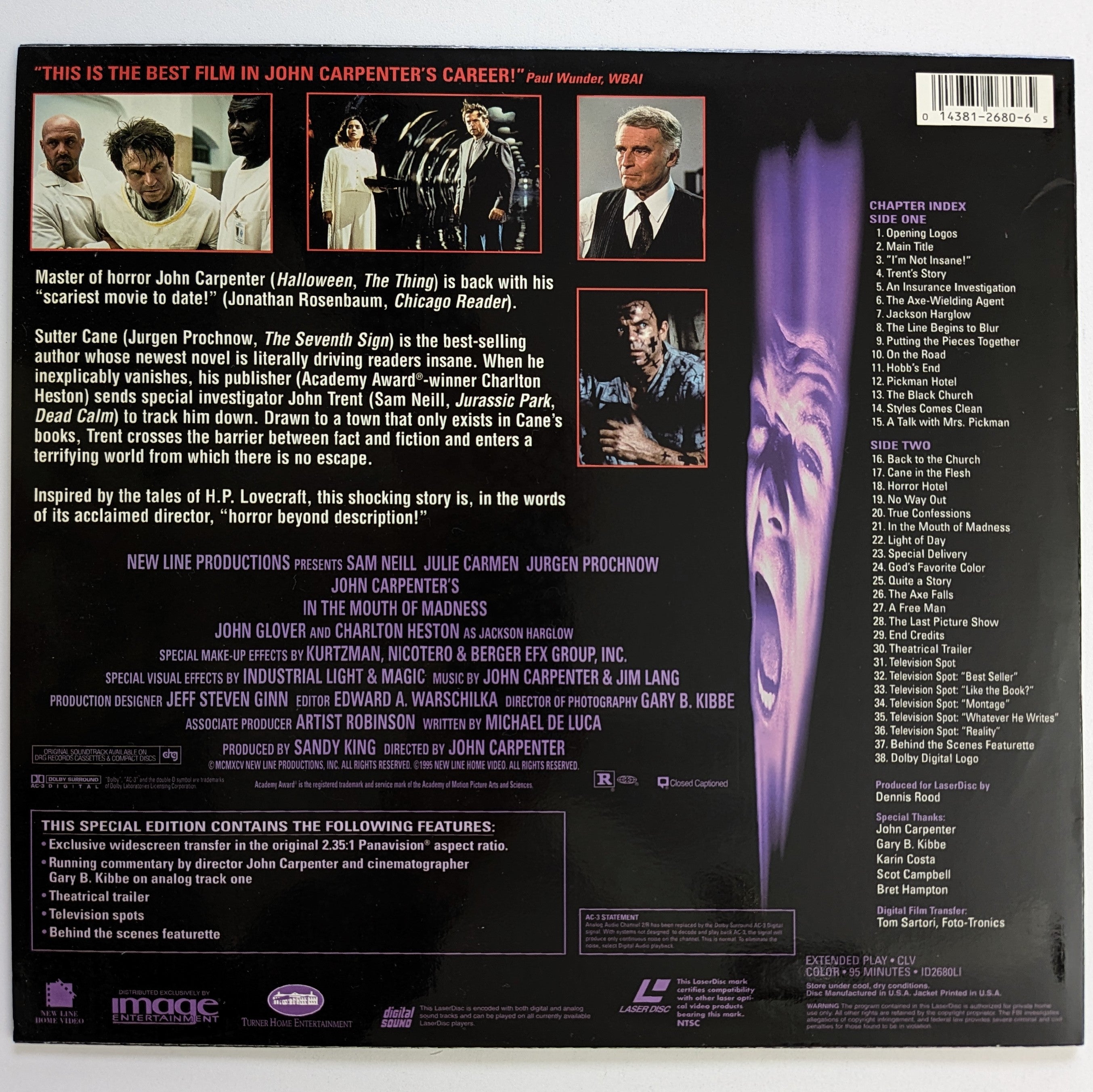 In the Mouth of Madness (1994) North American Laserdisc