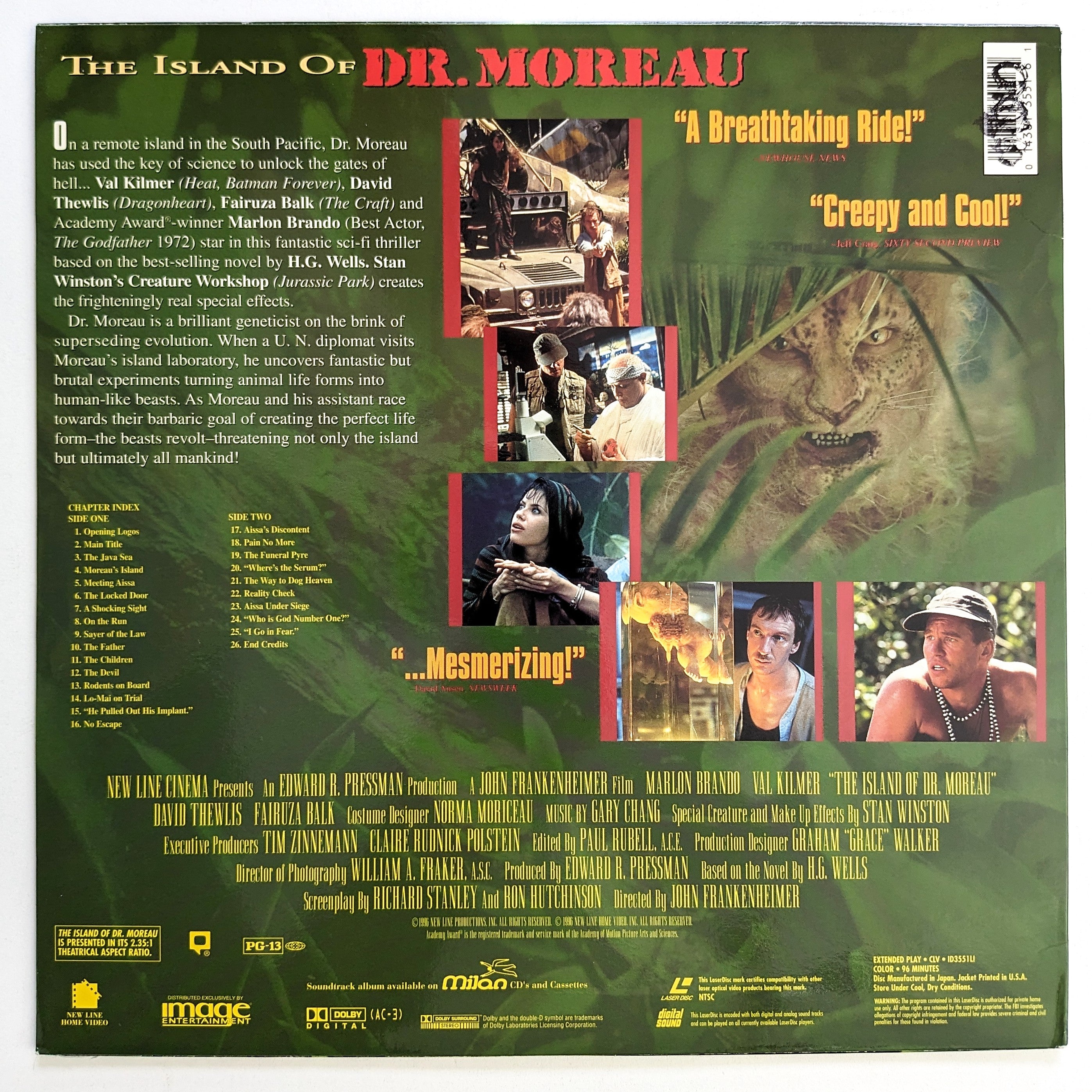 Island of Dr. Moreau, The (1996) North American Laserdisc