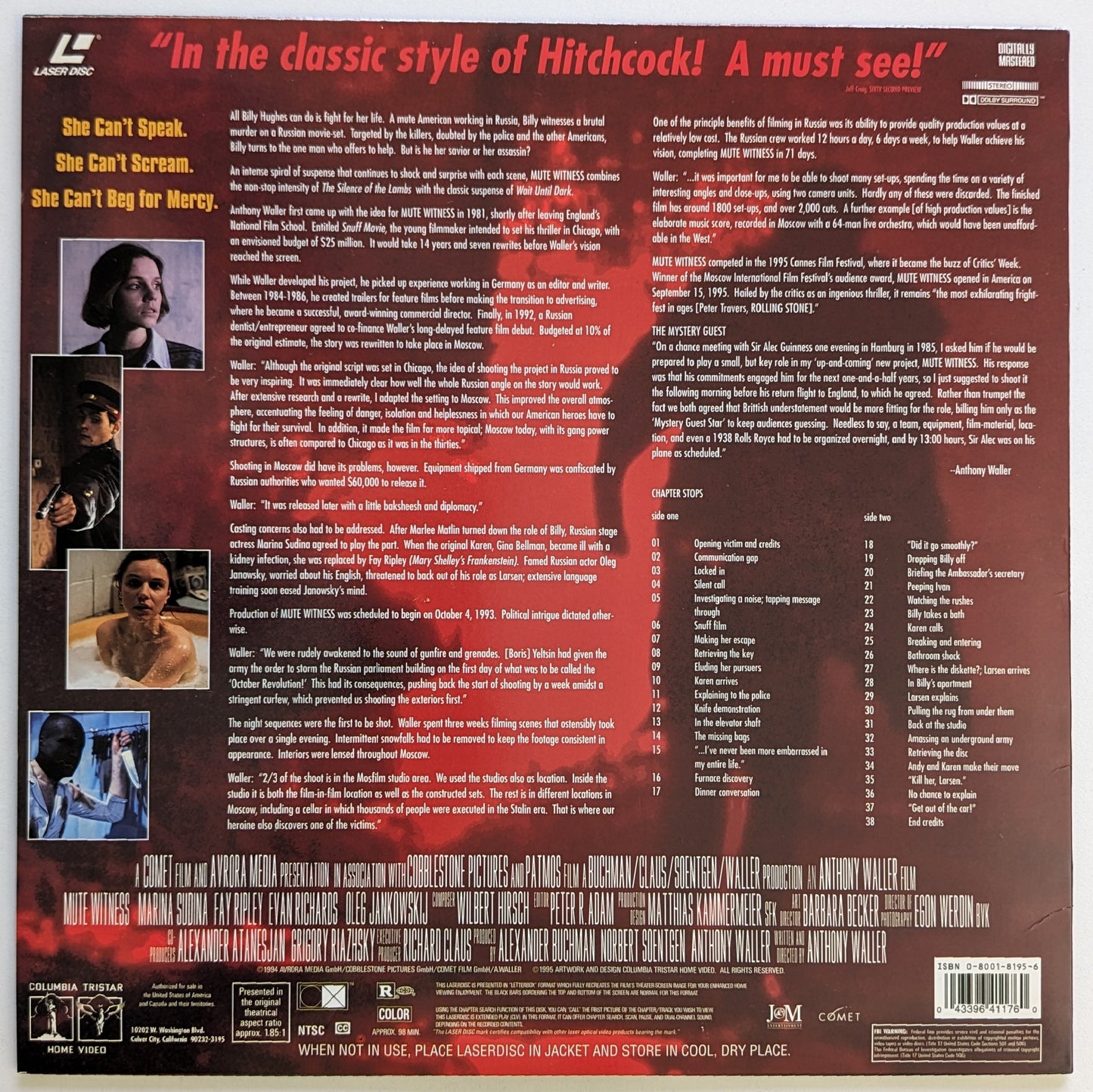 Mute Witness (1995) North American Laserdisc
