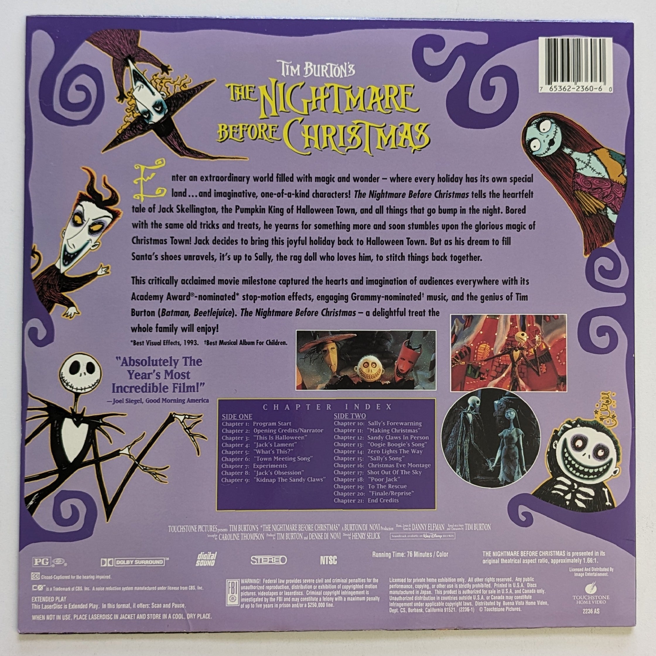 Nightmare Before Christmas, The (1993) North American Laserdisc