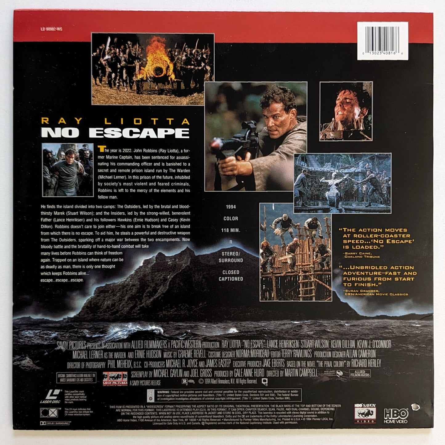 No Escape (1994) North American Laserdisc