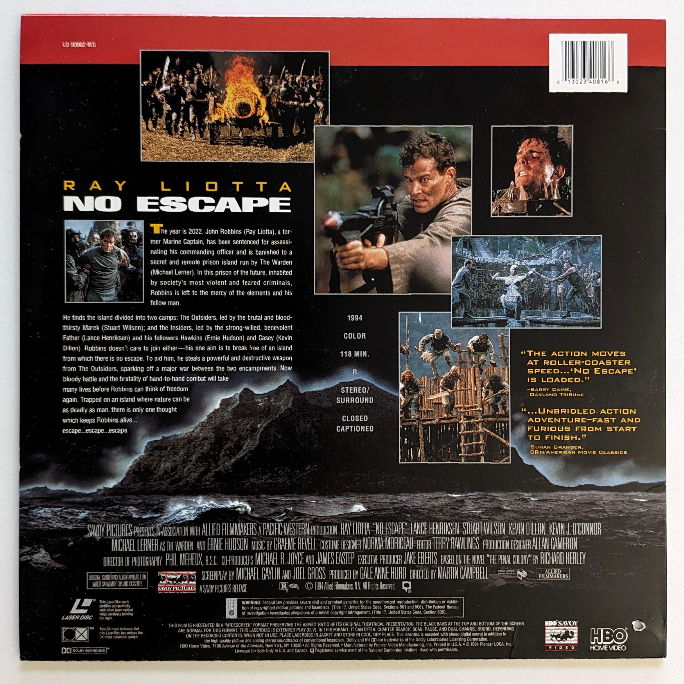 No Escape (1994) North American Laserdisc