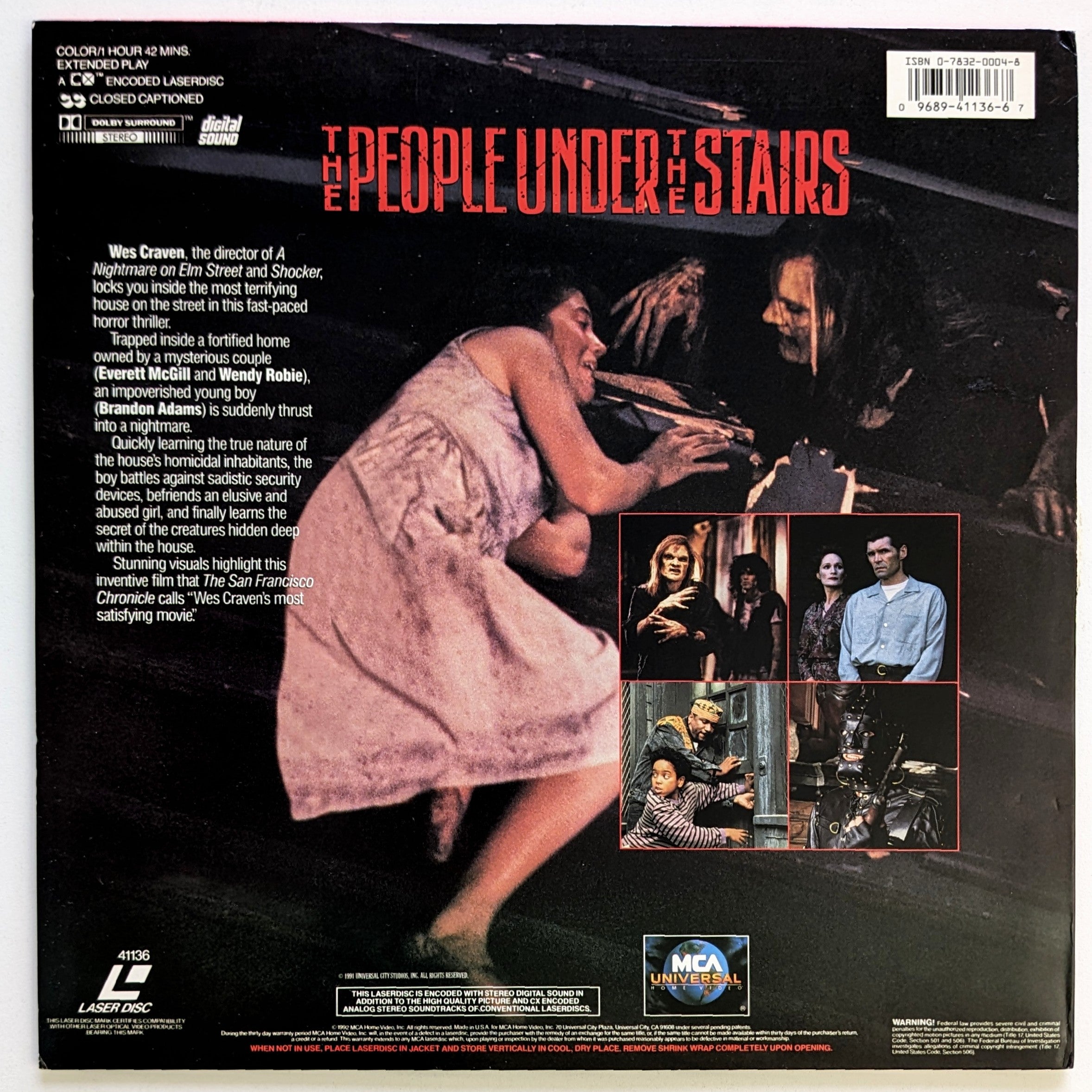 People Under The Stairs, The (1991) North American Laserdisc