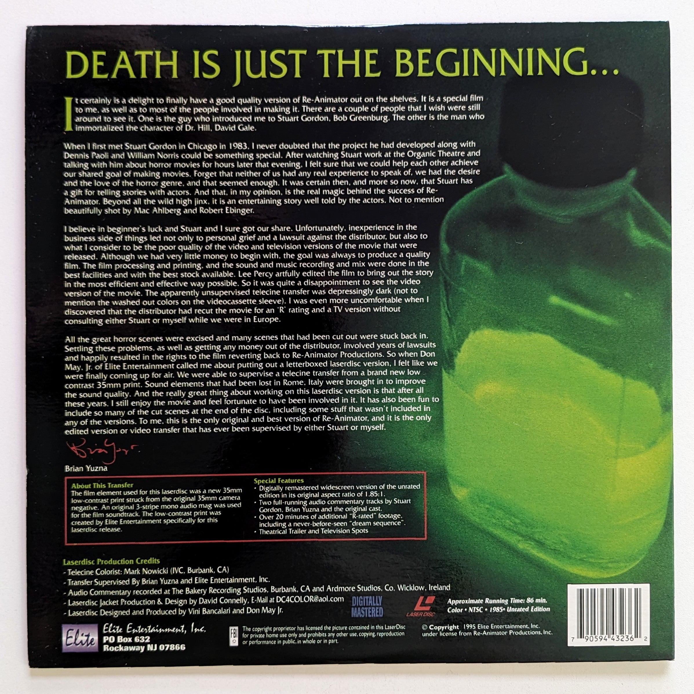 Re-Animator (1985) North American Laserdisc