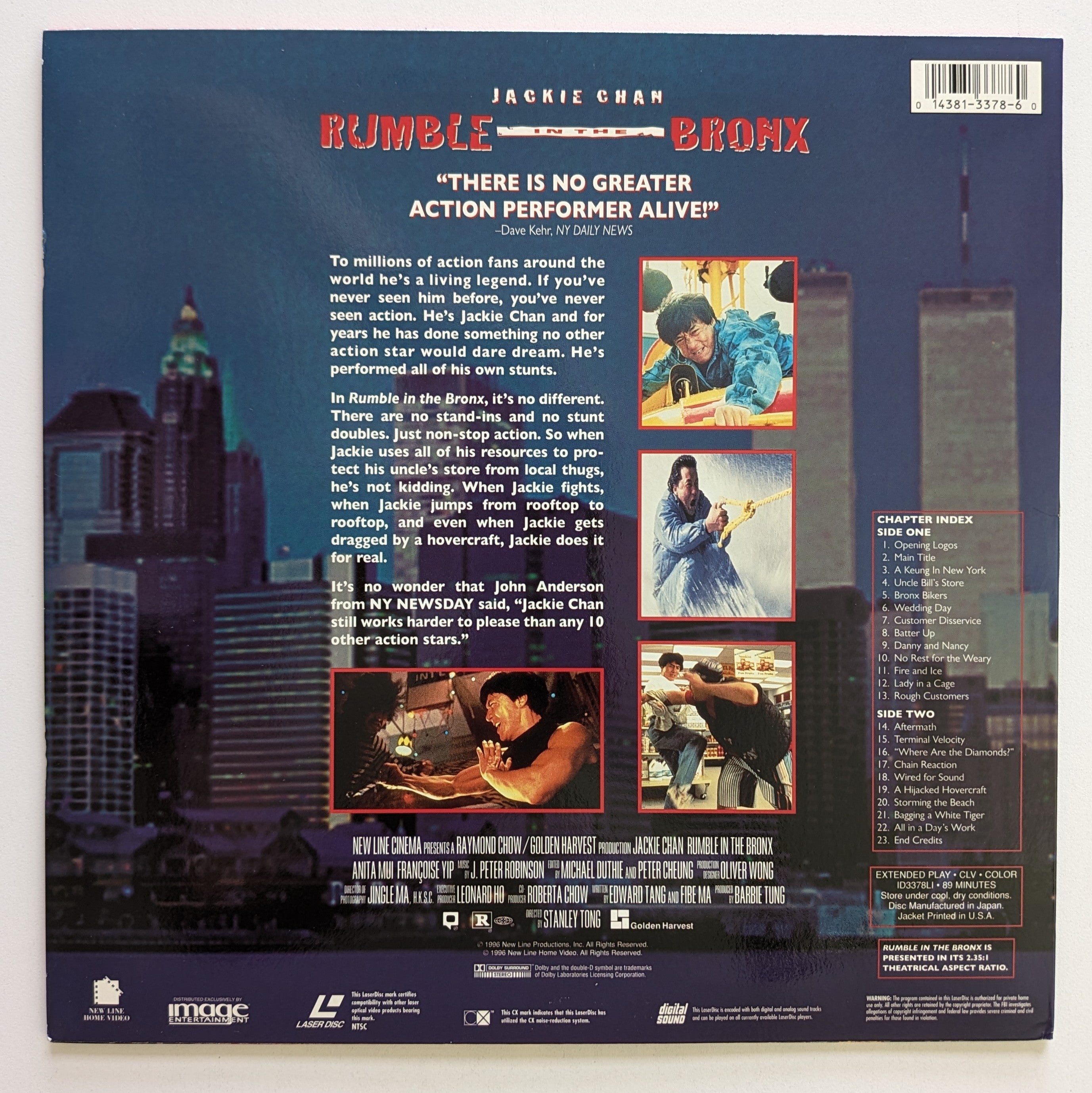 Rumble In The Bronx (1995) North American Laserdisc