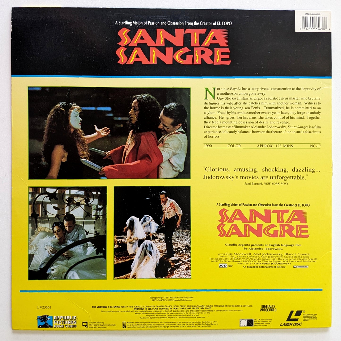 Santa Sangre (1989) North American Laserdisc