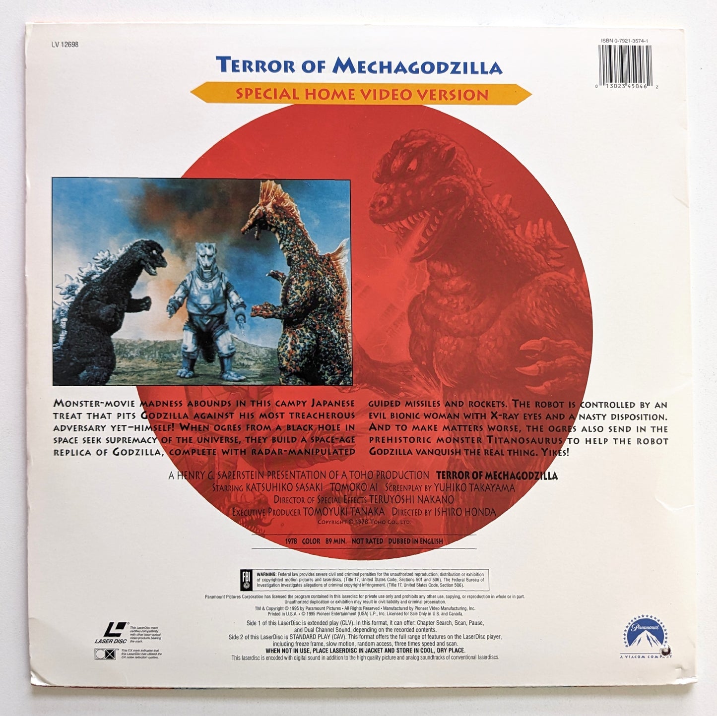 Terror of Mechagodzilla (1975) North American Laserdisc