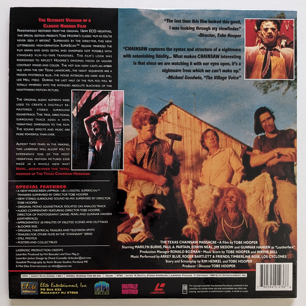 Texas Chain Saw Massacre, The (1974) North American Collector's Edition LaserDisc — product photograph