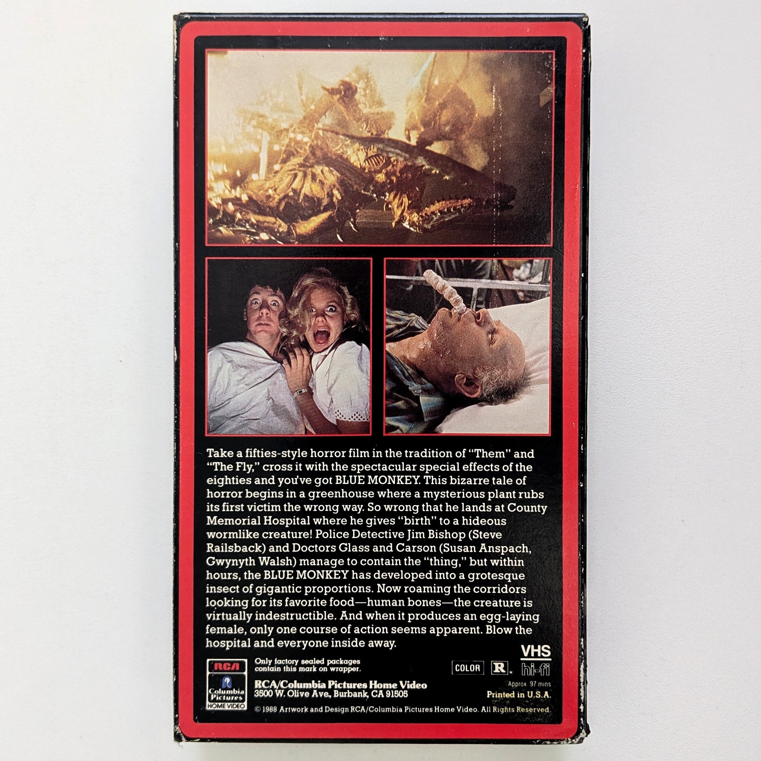 Blue Monkey (1987) North American VHS