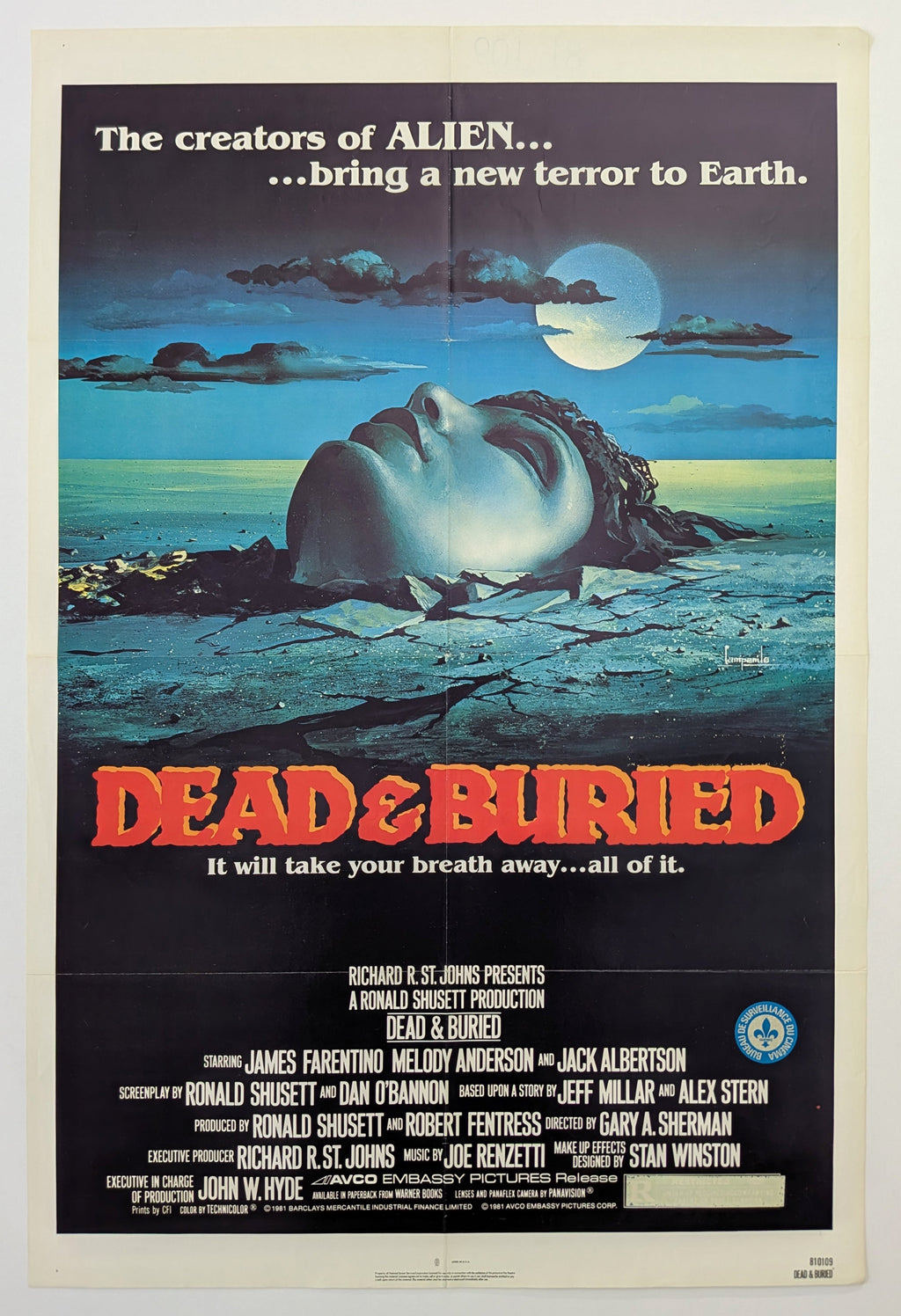 DEAD & BURIED (1981) – US one sheet — product photograph