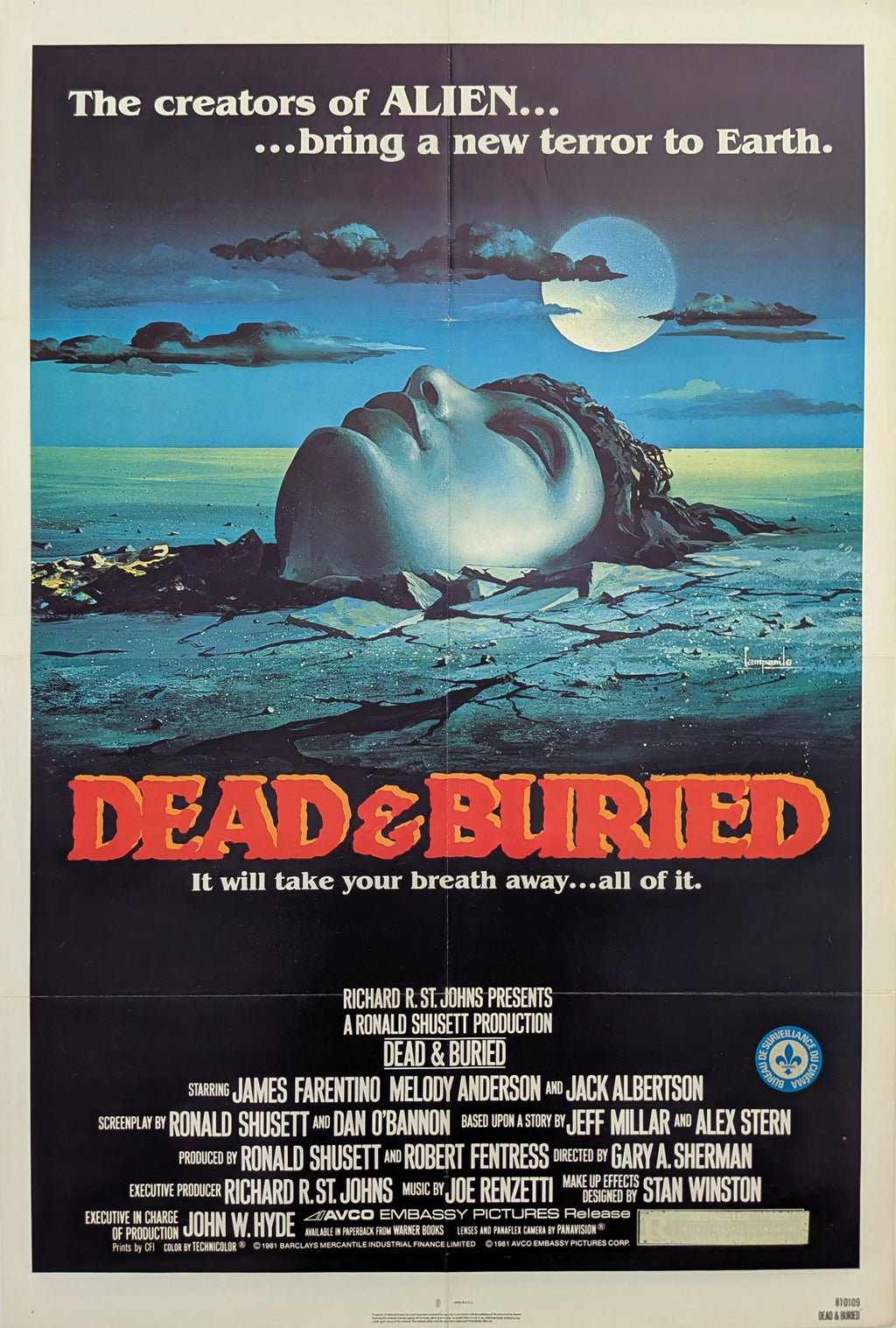DEAD & BURIED (1981) – US one sheet — product photograph