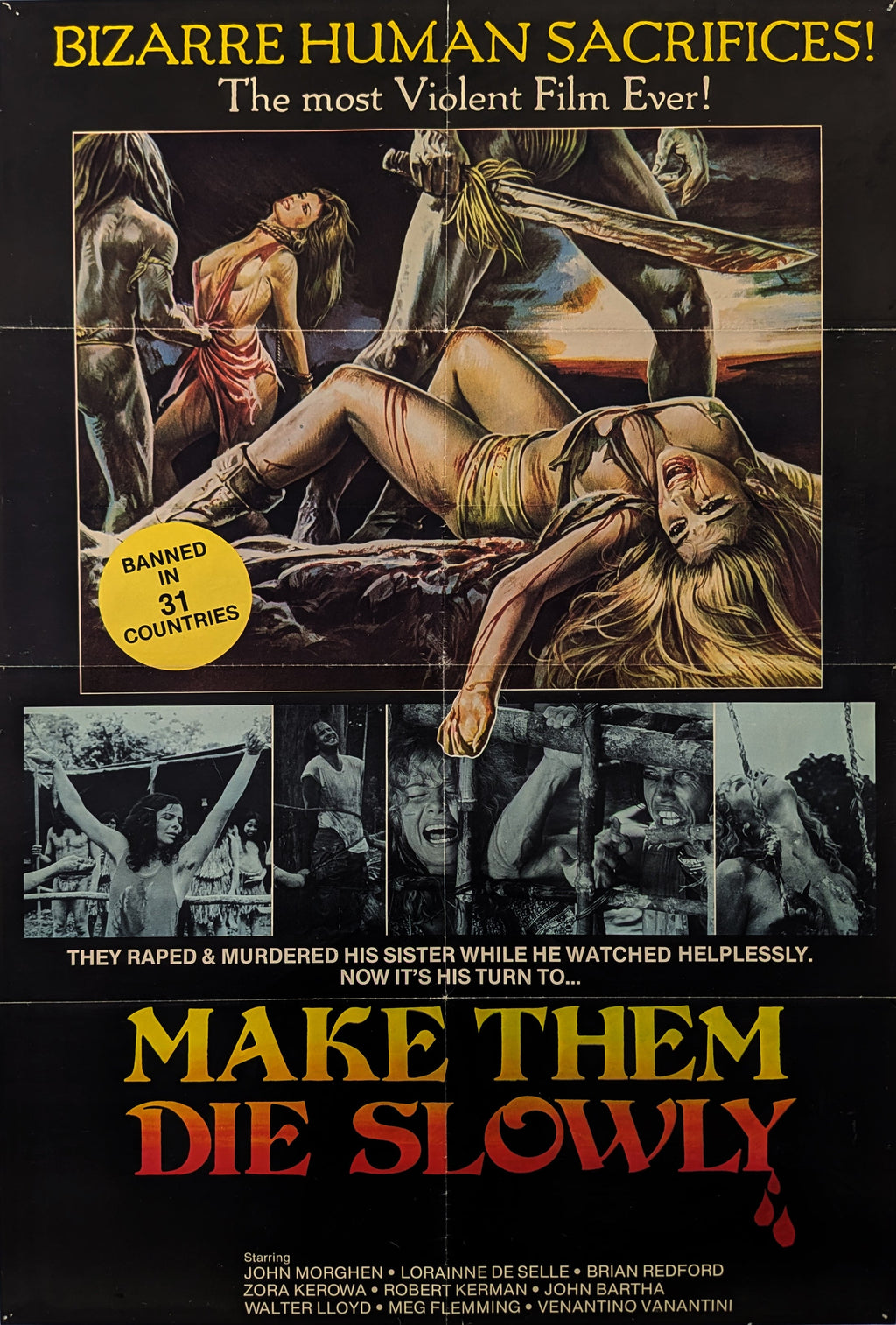 MAKE THEM DIE SLOWLY (1981) – US one sheet — product photograph