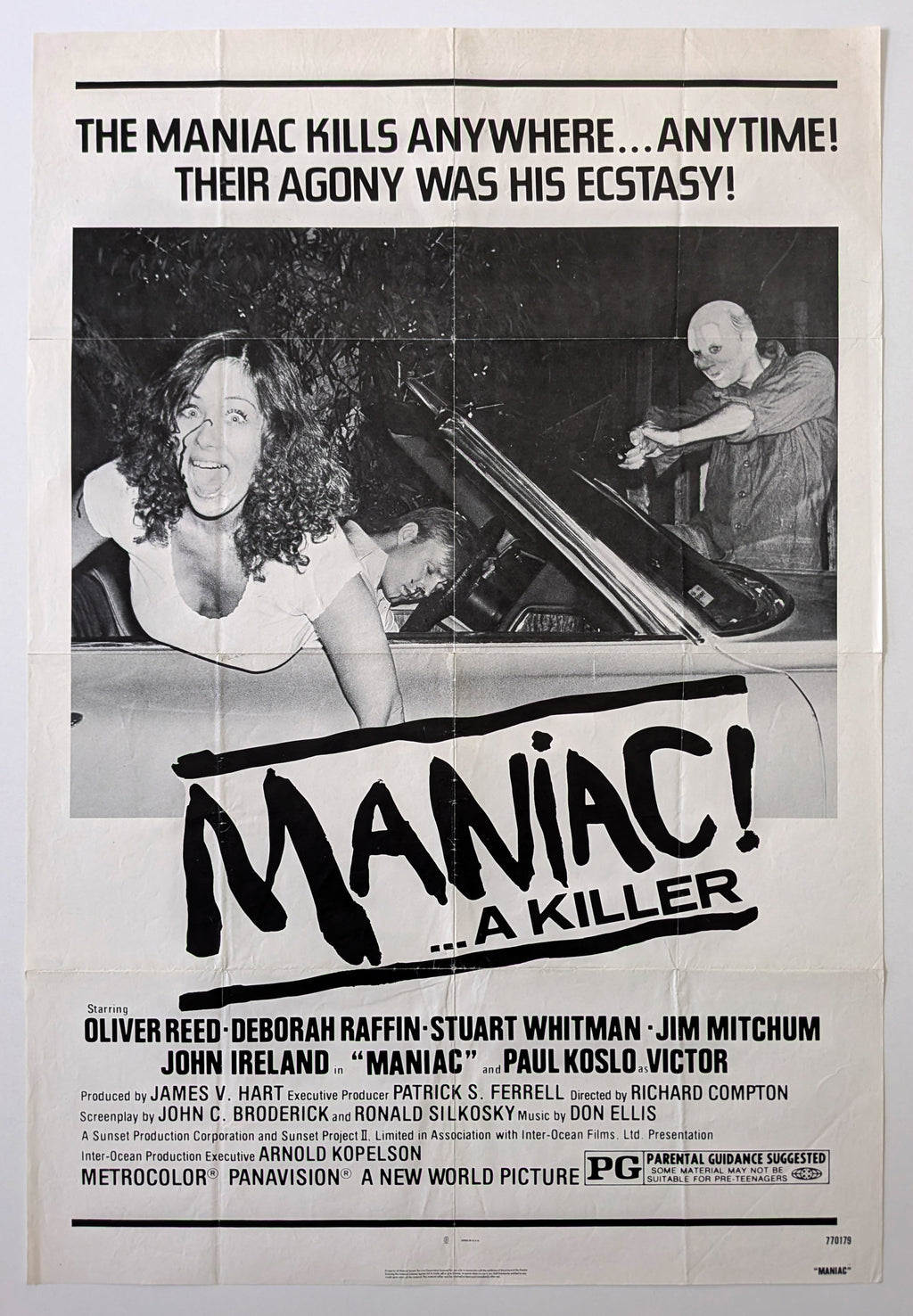MANIAC (1973) aka THE RANSOM – US one sheet — product photograph