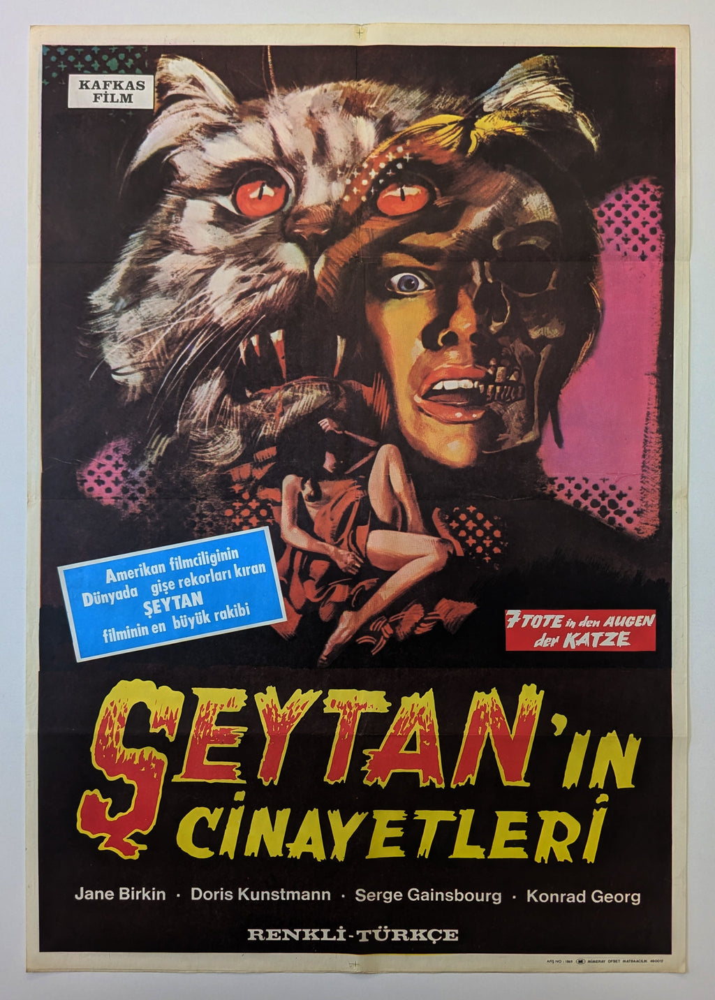 SEVEN DEATH'S IN THE CAT'S EYE - Turkish poster — product photograph
