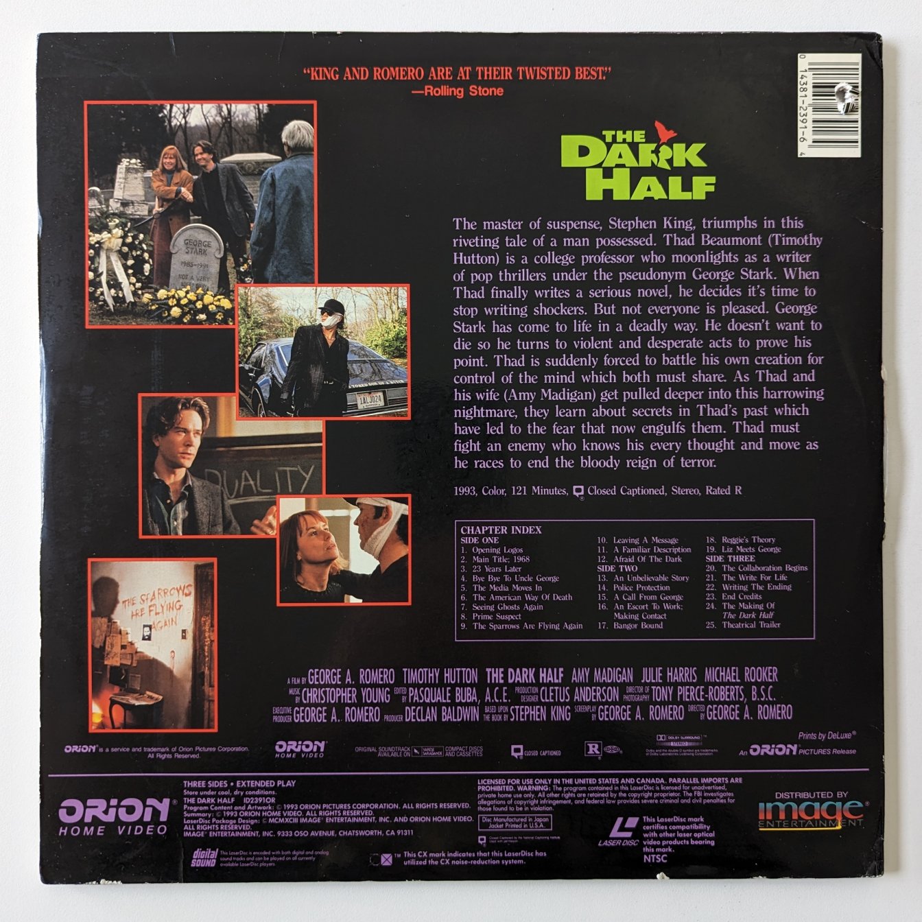 Dark Half, The (1993) North American Laserdisc