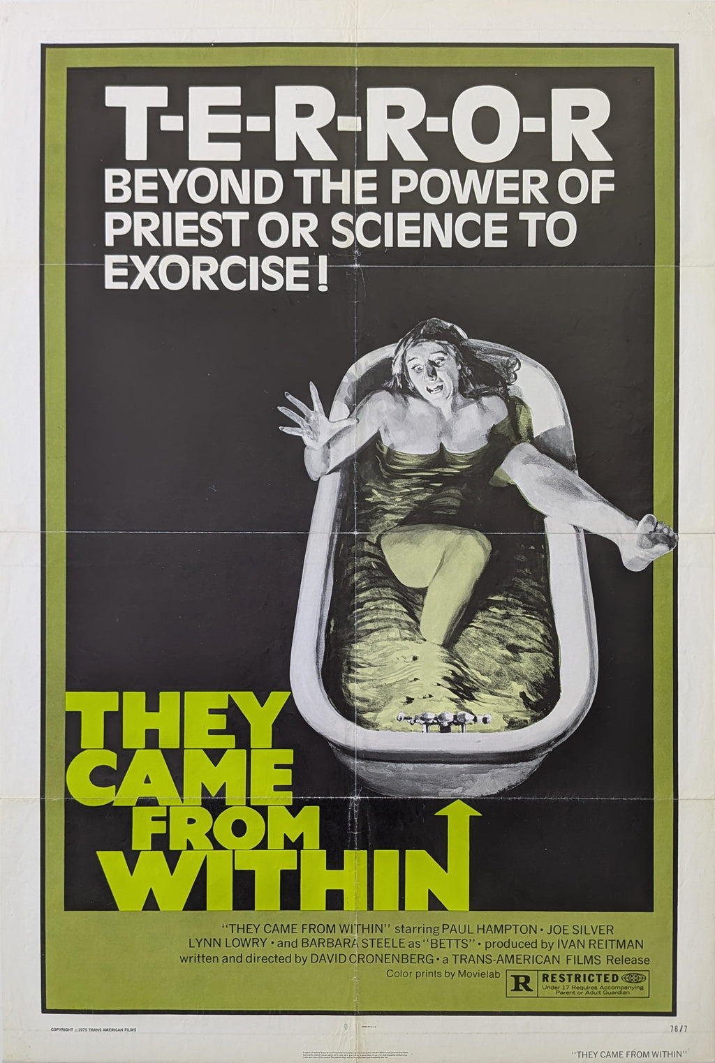 THEY CAME FROM WITHIN (1975) – US one sheet — product photograph