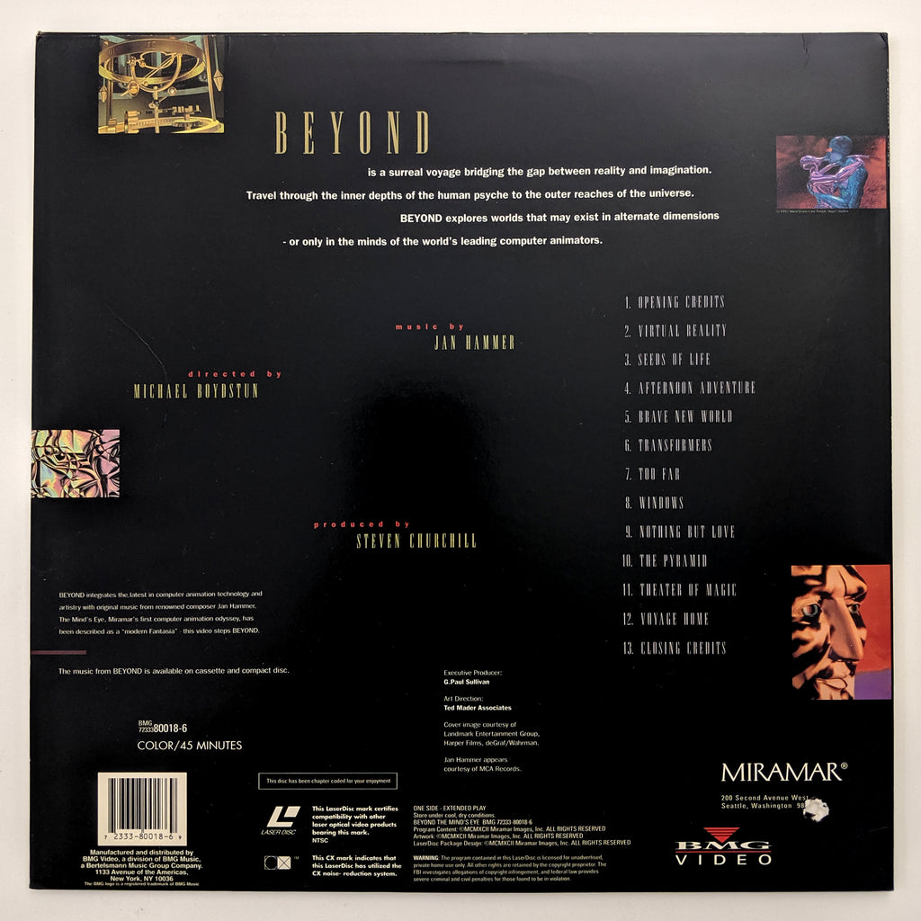 Beyond the Mind's Eye (1992) North American LaserDisc — product photograph